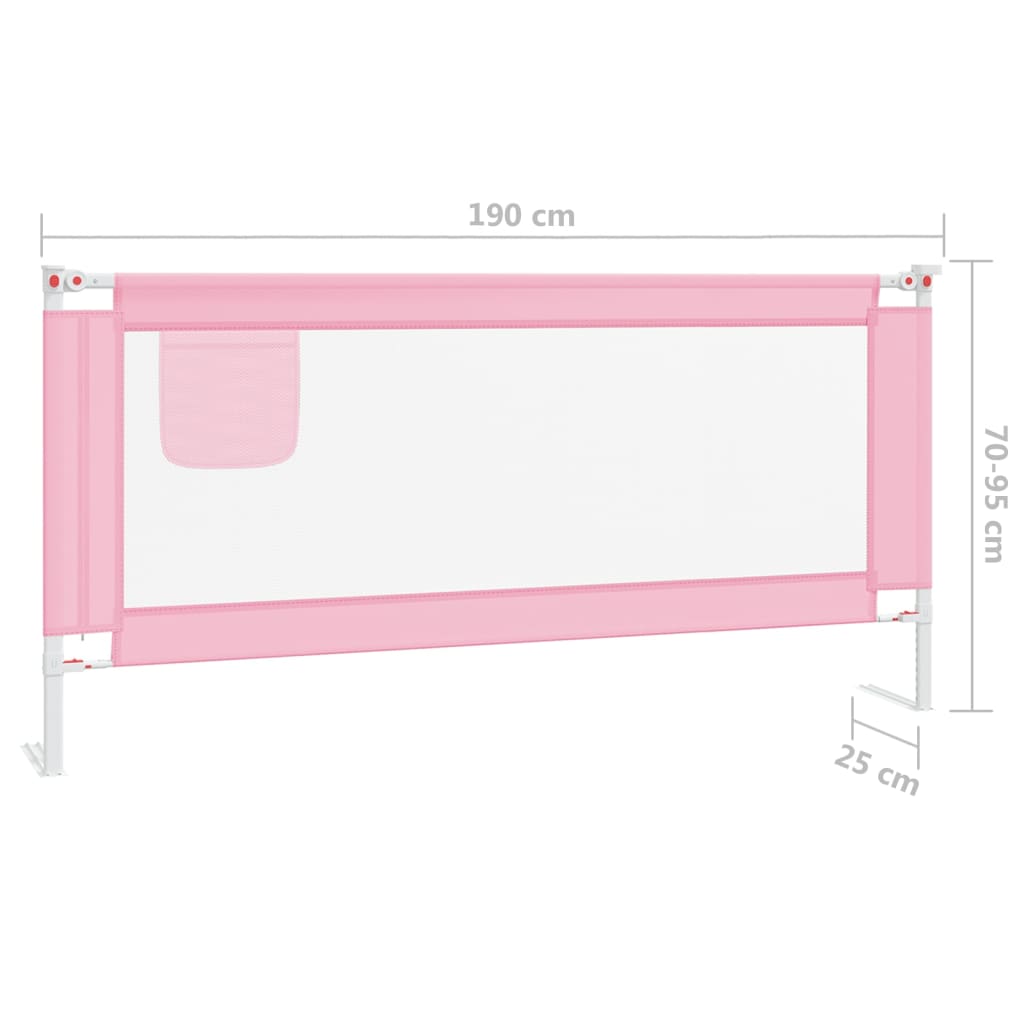 vidaXL Kleinkind-Bettschutzgitter Rosa 190x25 cm Stoff