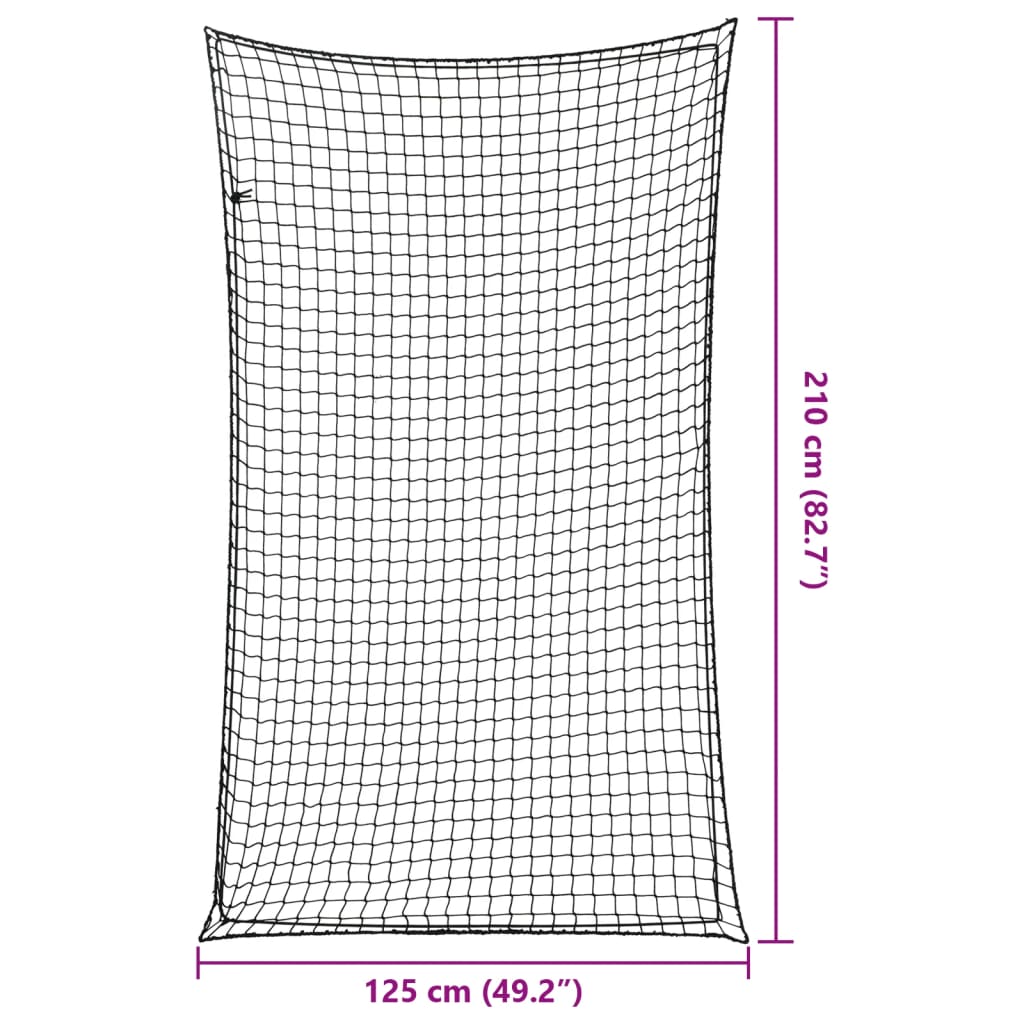 vidaXL Anhängernetz mit Gummiseil Schwarz 2,1x1,25 m PP