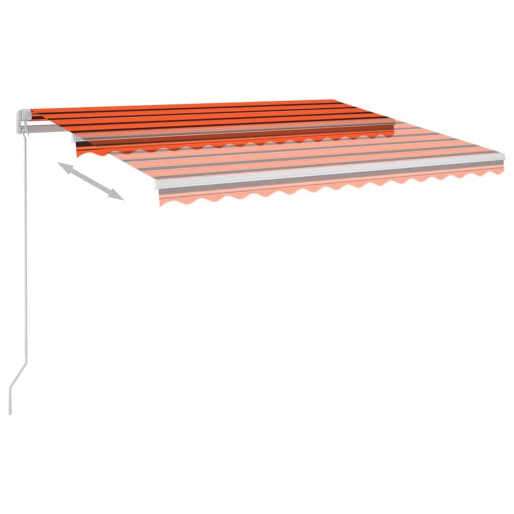 vidaXL Markise Manuell Einziehbar mit LED 350x250 cm Orange Braun