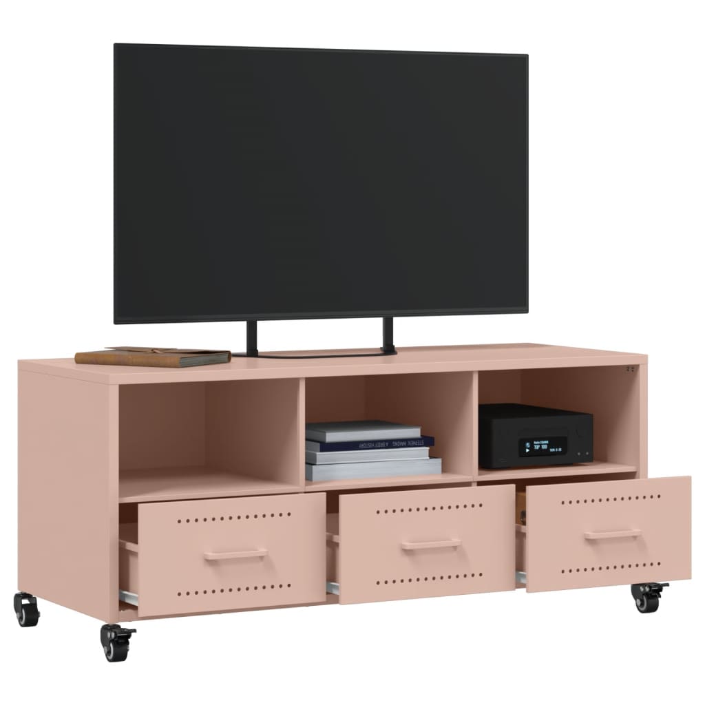 vidaXL TV-Schrank Rosa 100,5x39x43,5 cm Stahl