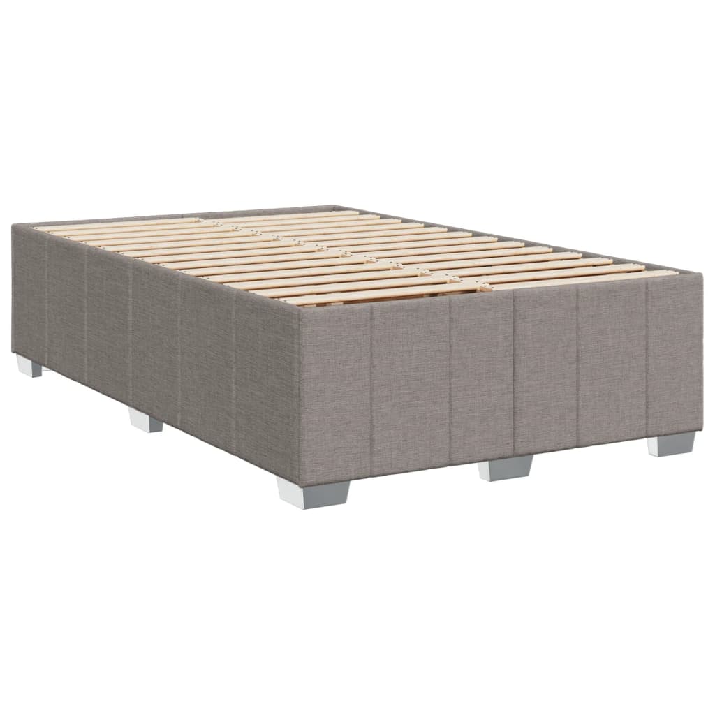 vidaXL Boxspringbett mit Matratze Taupe 120x200 cm Stoff