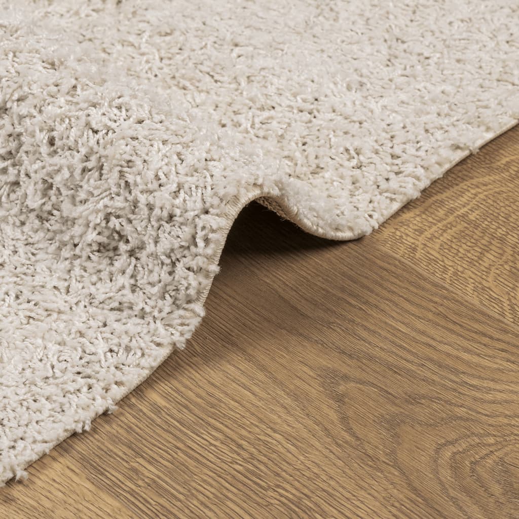 vidaXL Teppich Shaggy Hochflor Modern Creme 200x200 cm