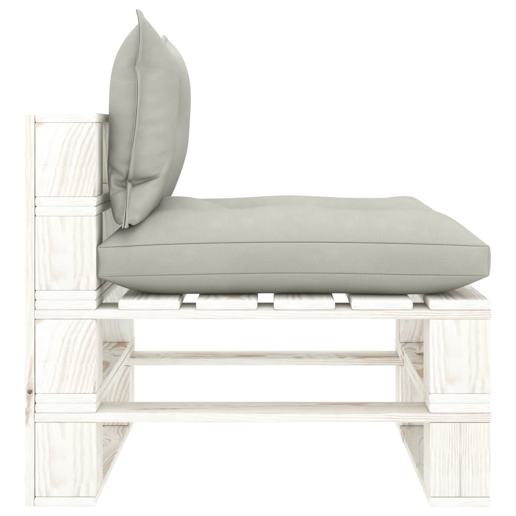 vidaXL 6-tlg. Garten-Lounge-Set Paletten mit Kissen in Taupe Holz