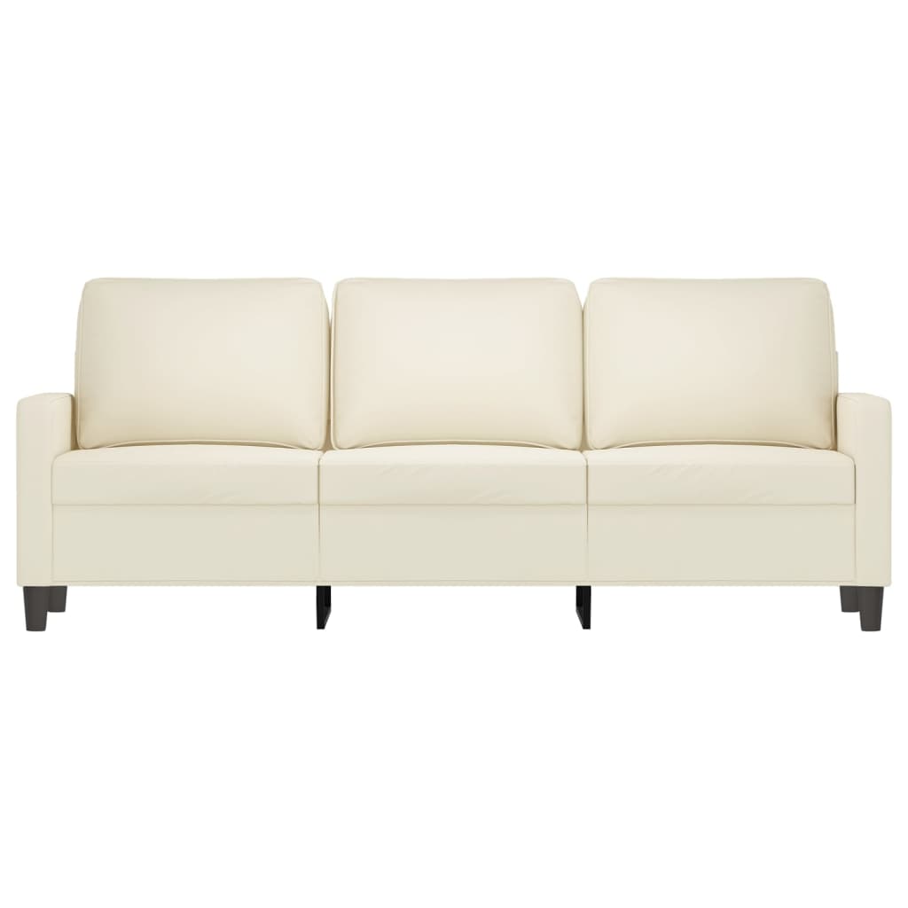 vidaXL 3-Sitzer-Sofa Creme 180 cm Samt