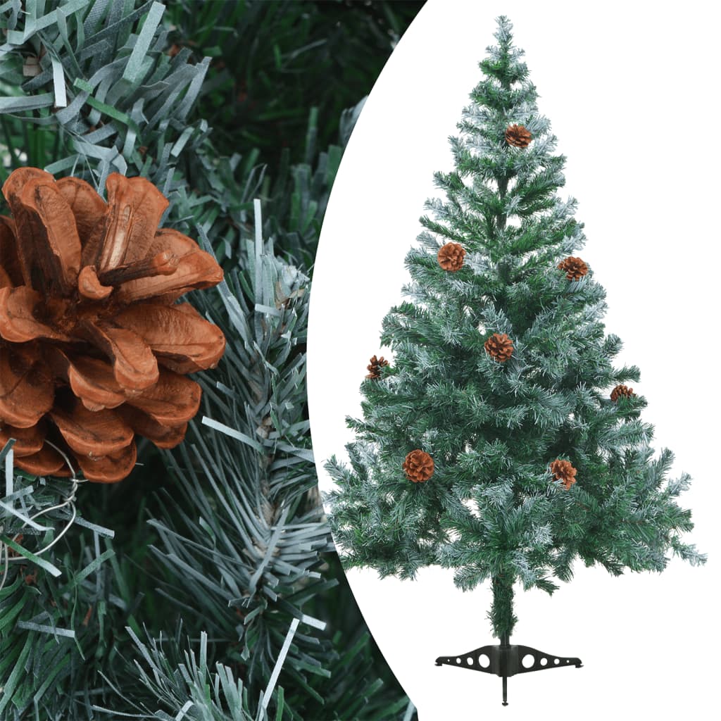 vidaXL Weihnachtsbaum Gefrostet mit Beleuchtung Kugeln Zapfen 150 cm