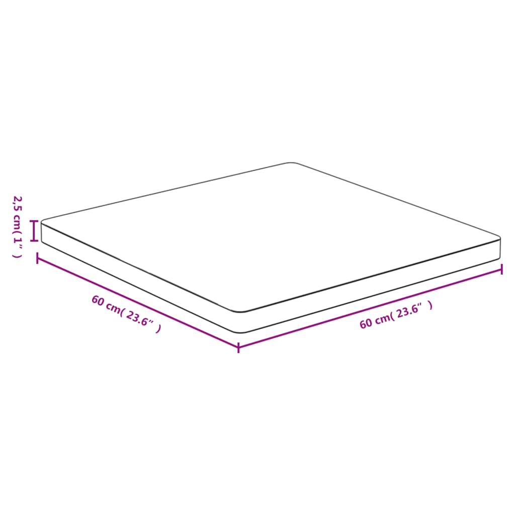 vidaXL Tischplatte 60x60x2,5 cm Bambus