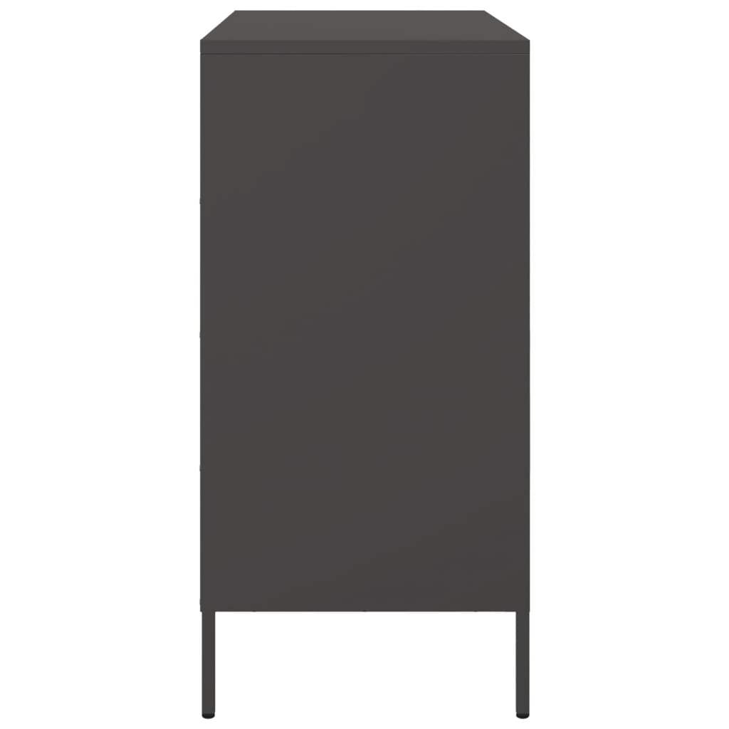 vidaXL Sideboard Schwarz 68x39x79 cm Stahl