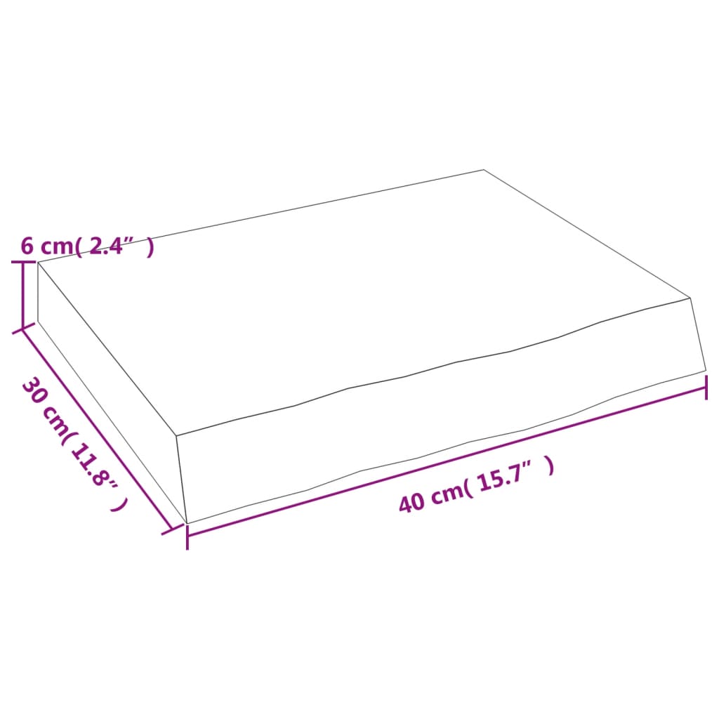 vidaXL Wandregal 40x30x(2-6) cm Massivholz Eiche Unbehandelt