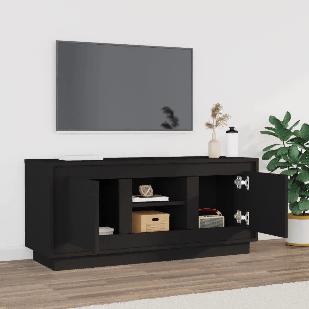 vidaXL TV-Schrank Schwarz 102x35x45 cm Holzwerkstoff