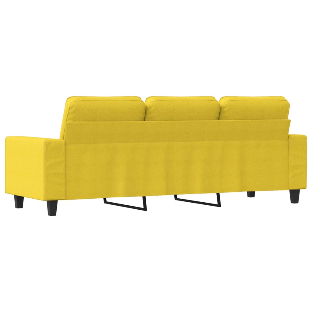 vidaXL 3-Sitzer-Sofa Hellgelb 180 cm Stoff