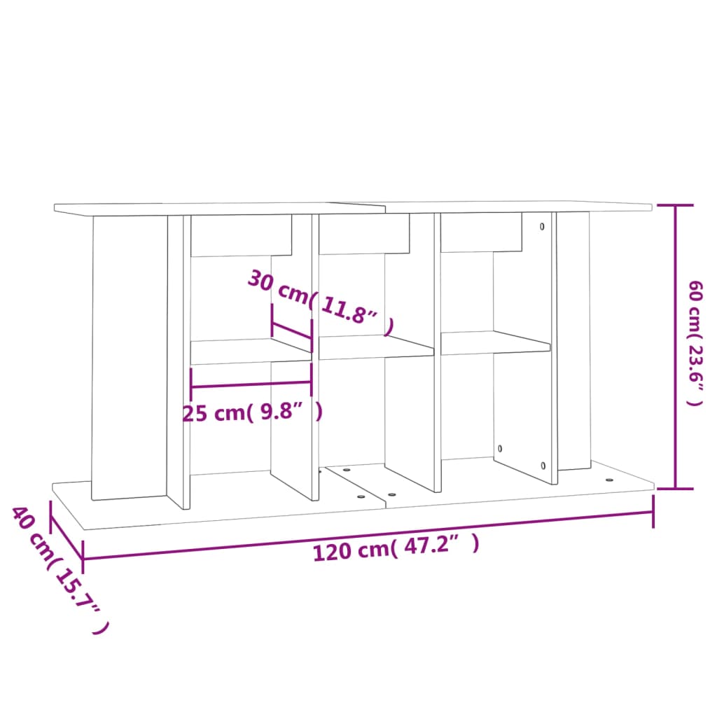 vidaXL Aquariumständer Weiß 120x40x60 cm Holzwerkstoff