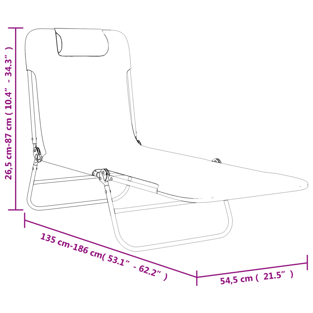 vidaXL Sonnenliegen Klappbar 2 Stk. Rot Textilene und Stahl