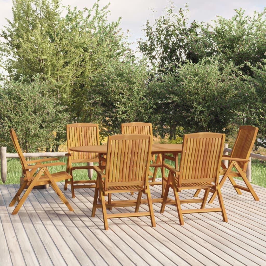 vidaXL 7-tlg. Garten-Essgruppe Massivholz Teak