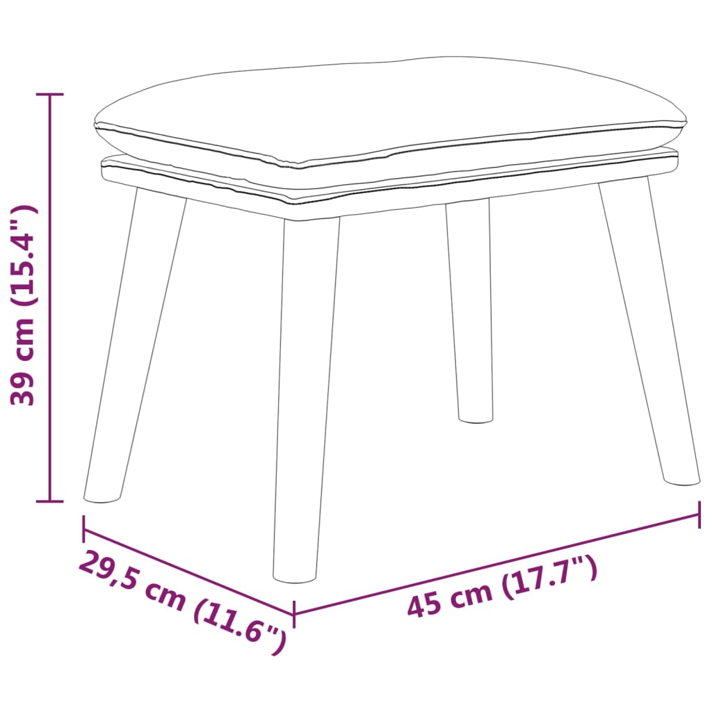 vidaXL Relaxsessel mit Hocker Schwarz Stoff