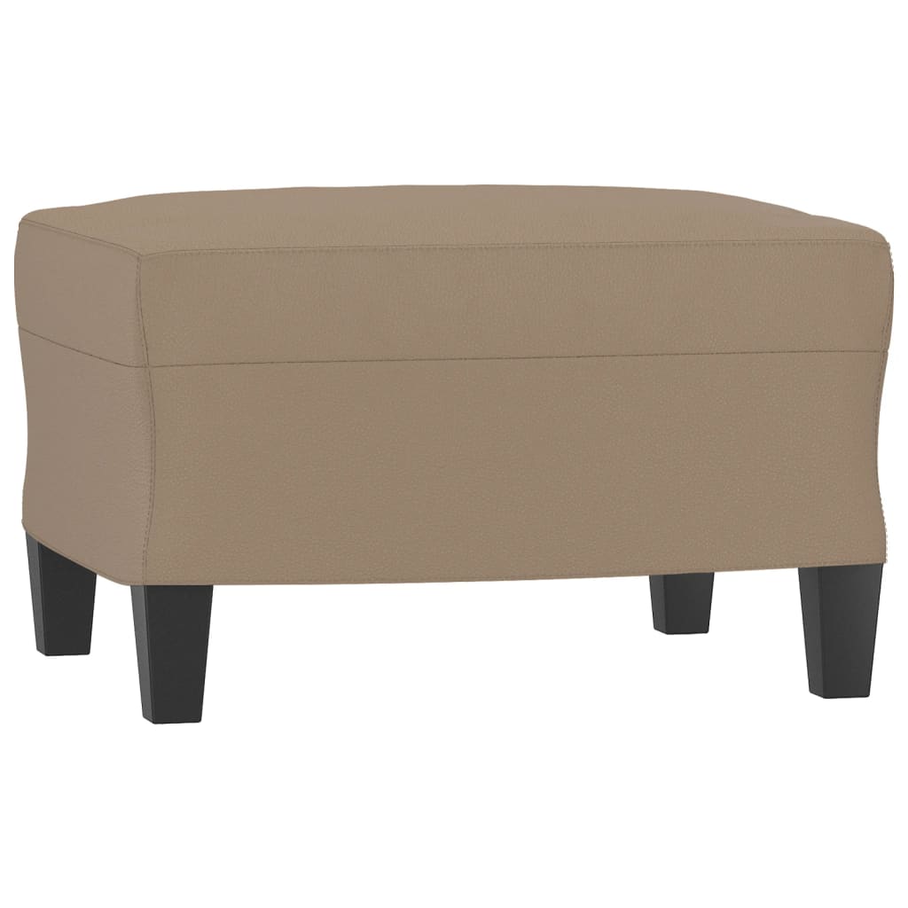 vidaXL Sessel mit Hocker Cappuccino-Braun 60 cm Kunstleder