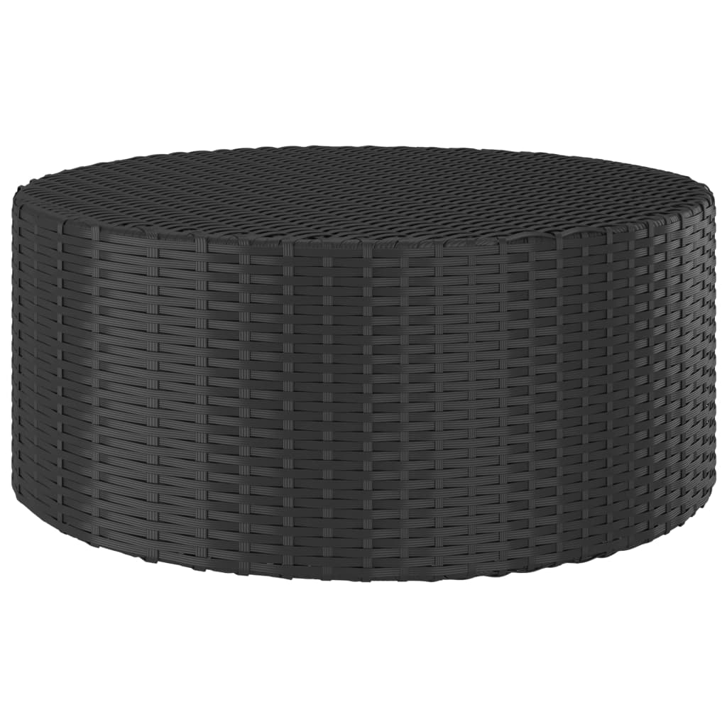 vidaXL 7-tlg. Garten-Sofagarnitur mit Auflagen Poly Rattan Schwarz