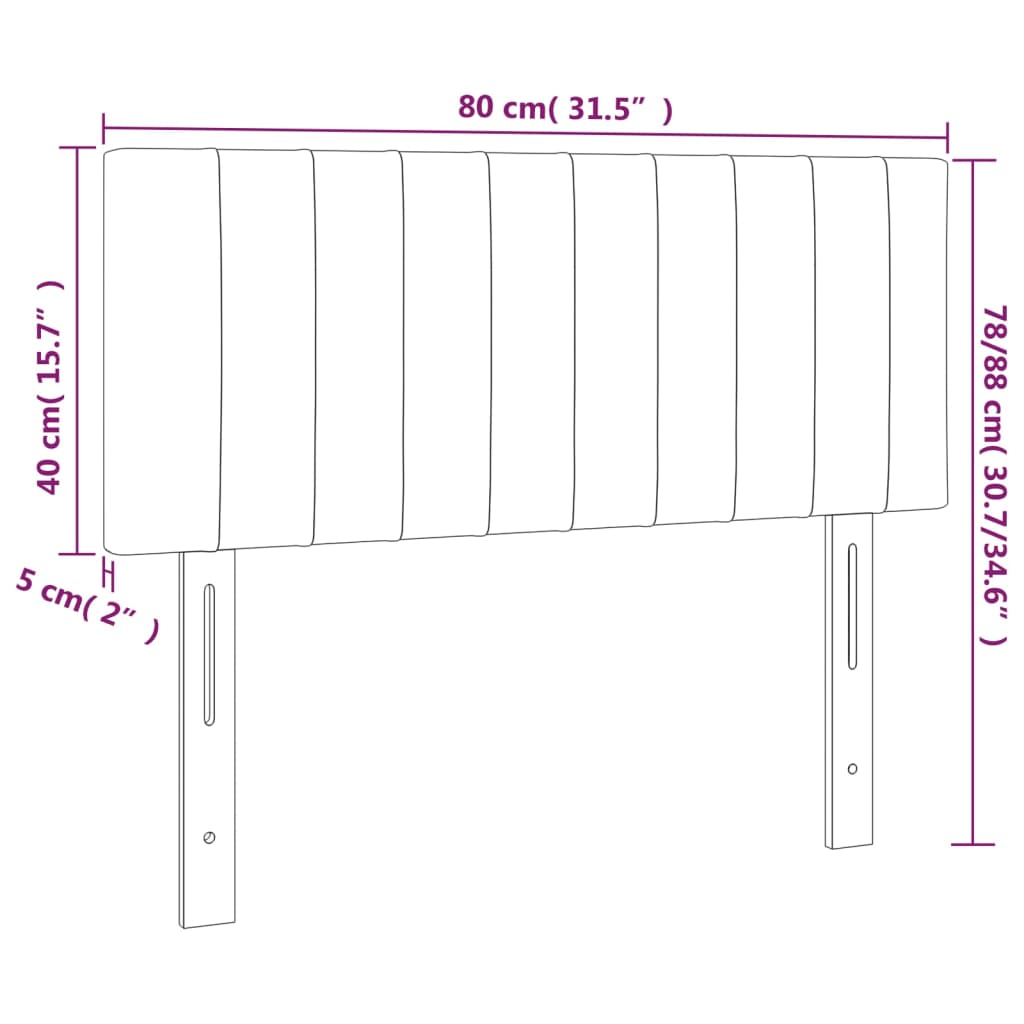 vidaXL Kopfteil Dunkelgrau 80x5x78/88 cm Samt