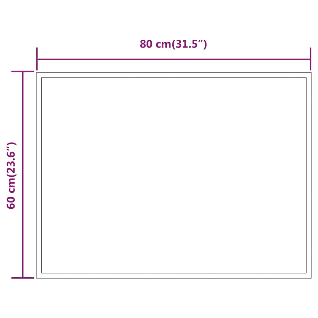 vidaXL LED-Badspiegel 60x80 cm