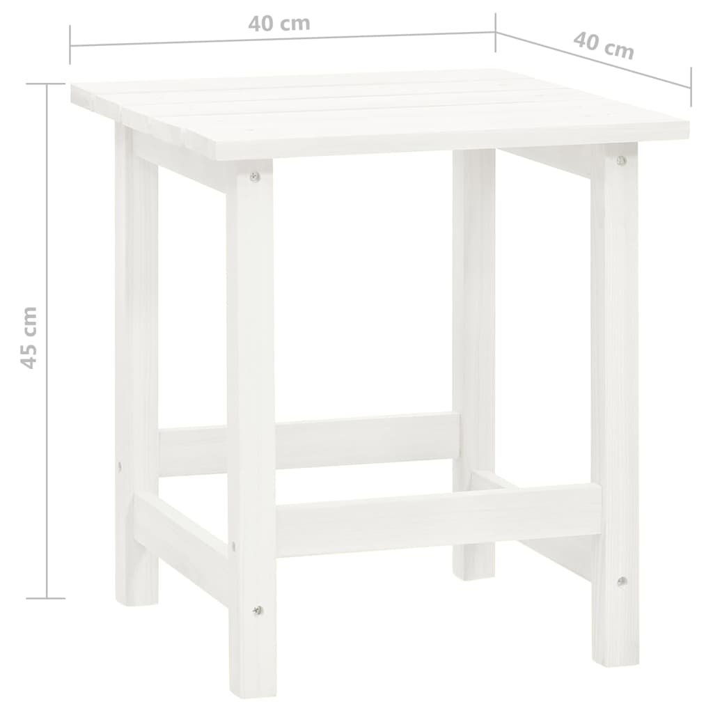 vidaXL Adirondack-Gartenstuhl mit Fußstütze & Tisch Tannenholz Weiß