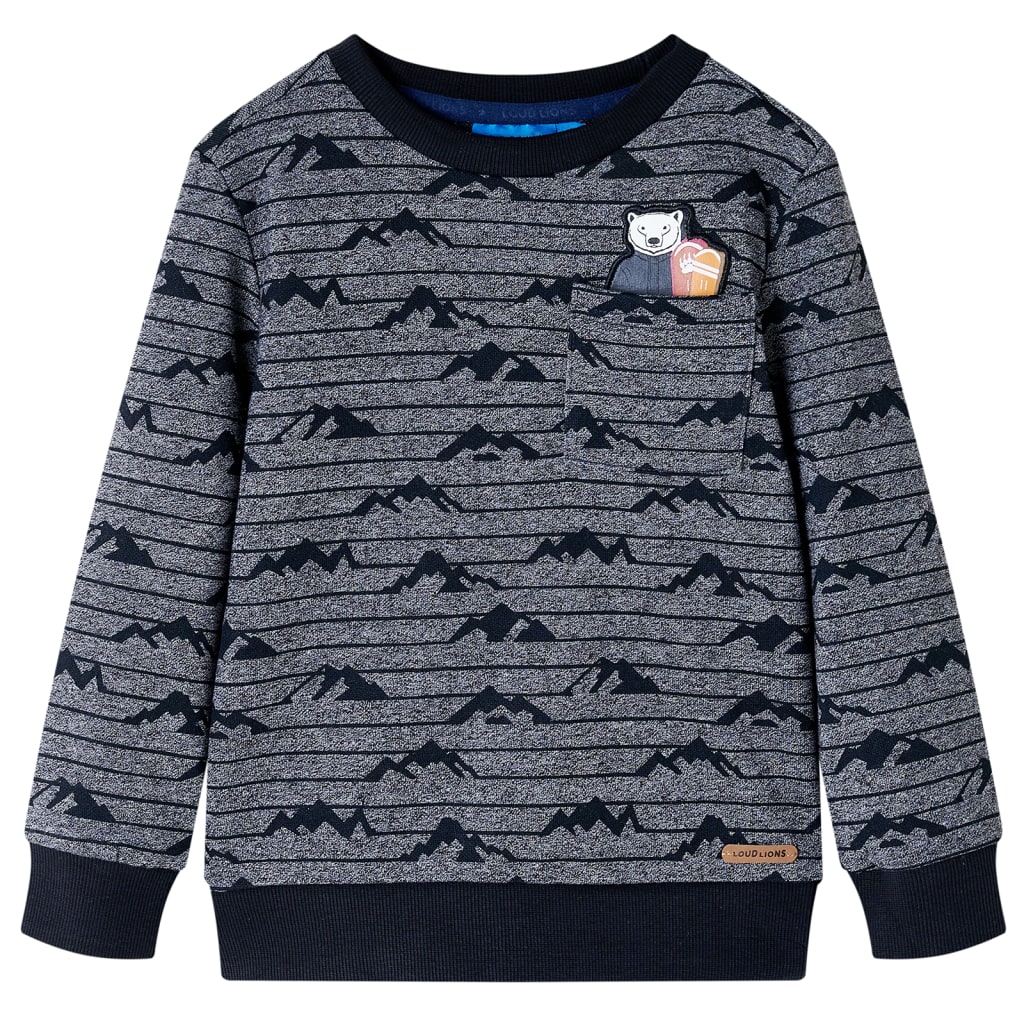 Kinder-Sweatshirt Marineblau Melange 92