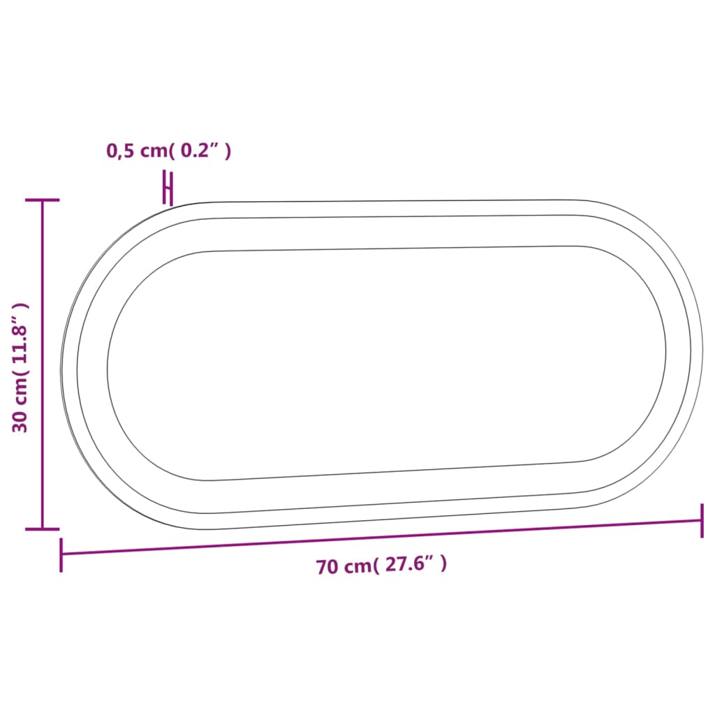 vidaXL LED-Badspiegel 70x30 cm Oval