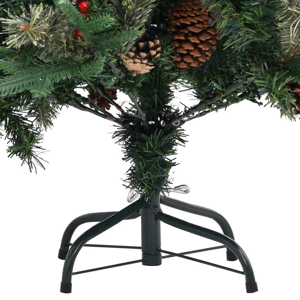 vidaXL Weihnachtsbaum mit Zapfen Grün 120 cm PVC & PE