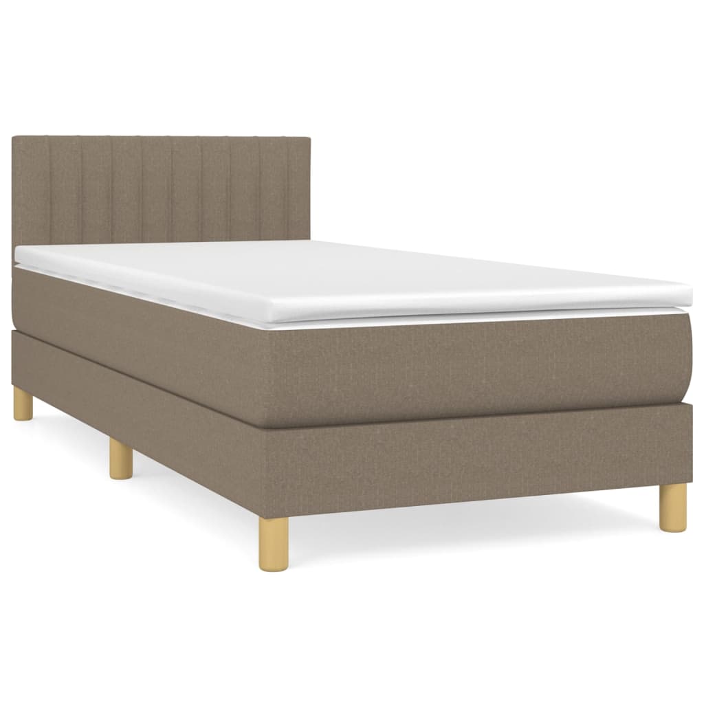 vidaXL Boxspringbett mit Matratze Taupe 80x200 cm Stoff