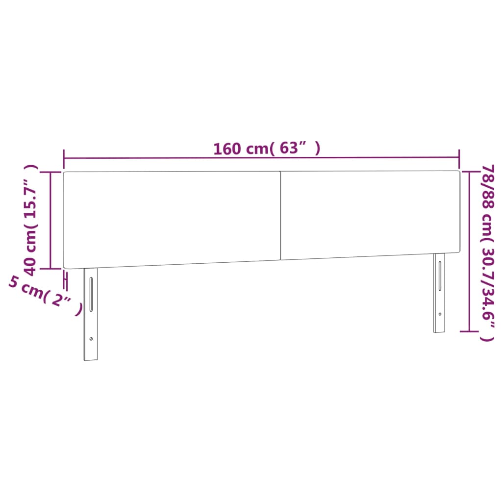 vidaXL Kopfteile 2 Stk. Weiß 80x5x78/88 cm Kunstleder