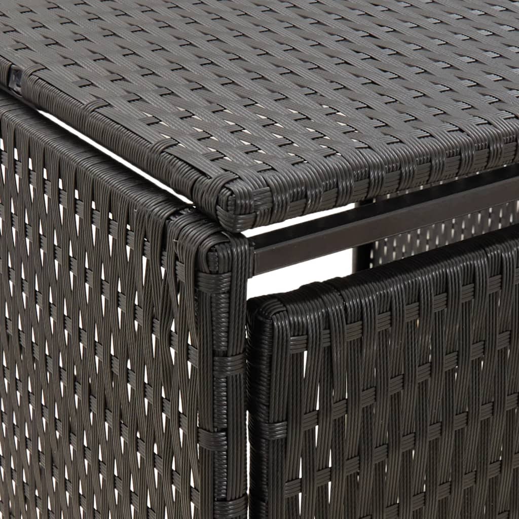 vidaXL Mülltonnenbox für 1 Tonne Schwarz 70x80x117 cm Poly Rattan