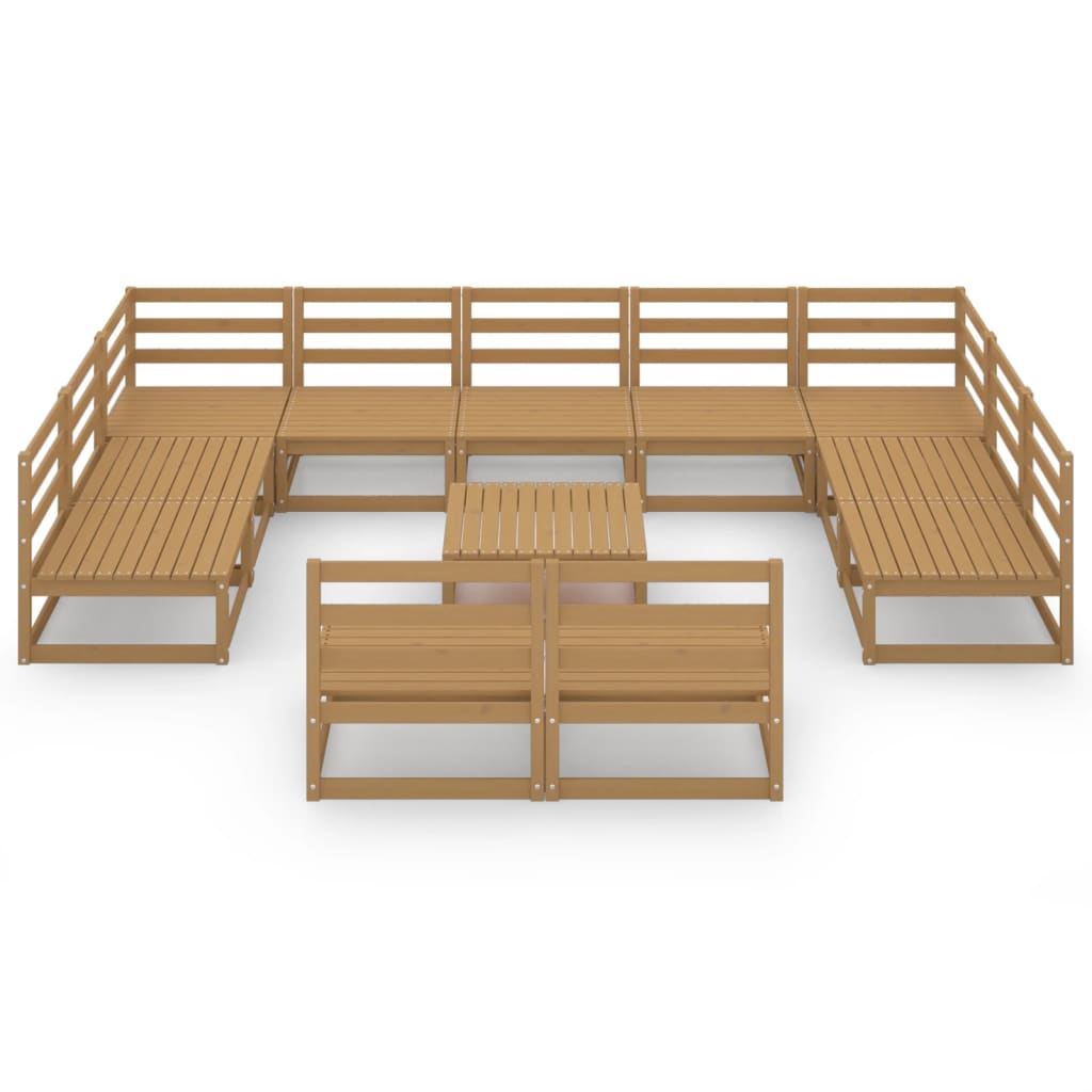 vidaXL 12-tlg. Garten-Lounge-Set Massivholz Kiefer