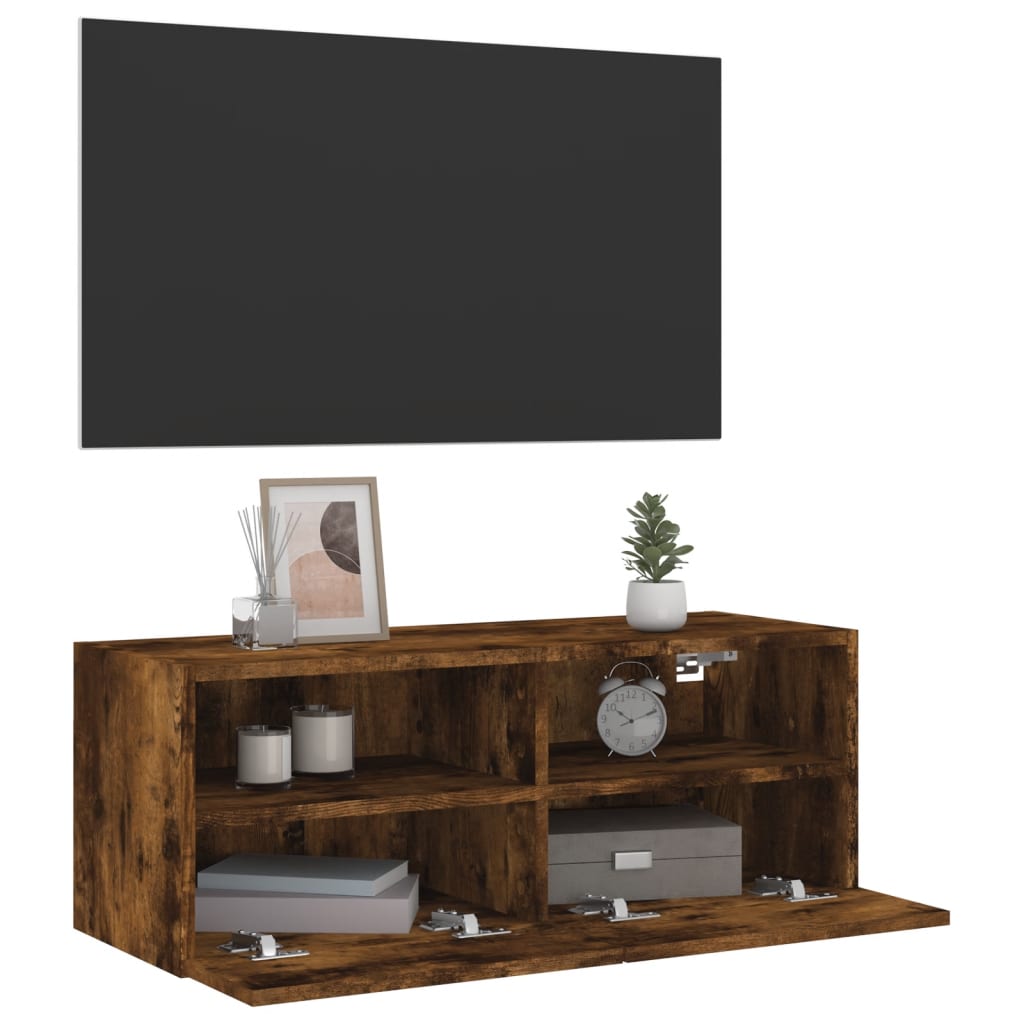 vidaXL TV-Wandschrank Räuchereiche 80x30x30 cm Holzwerkstoff