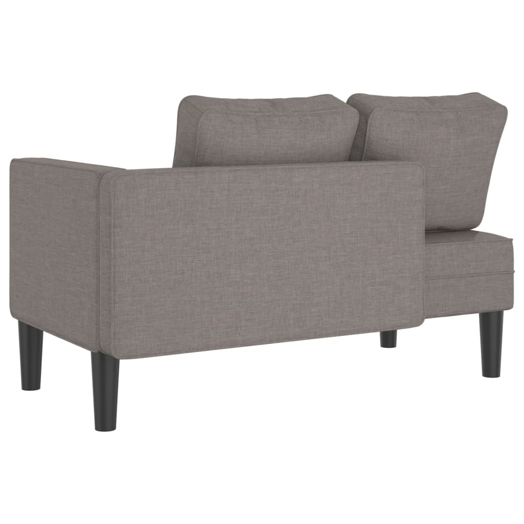 vidaXL Chaiselongue mit Kissen Taupe Stoff