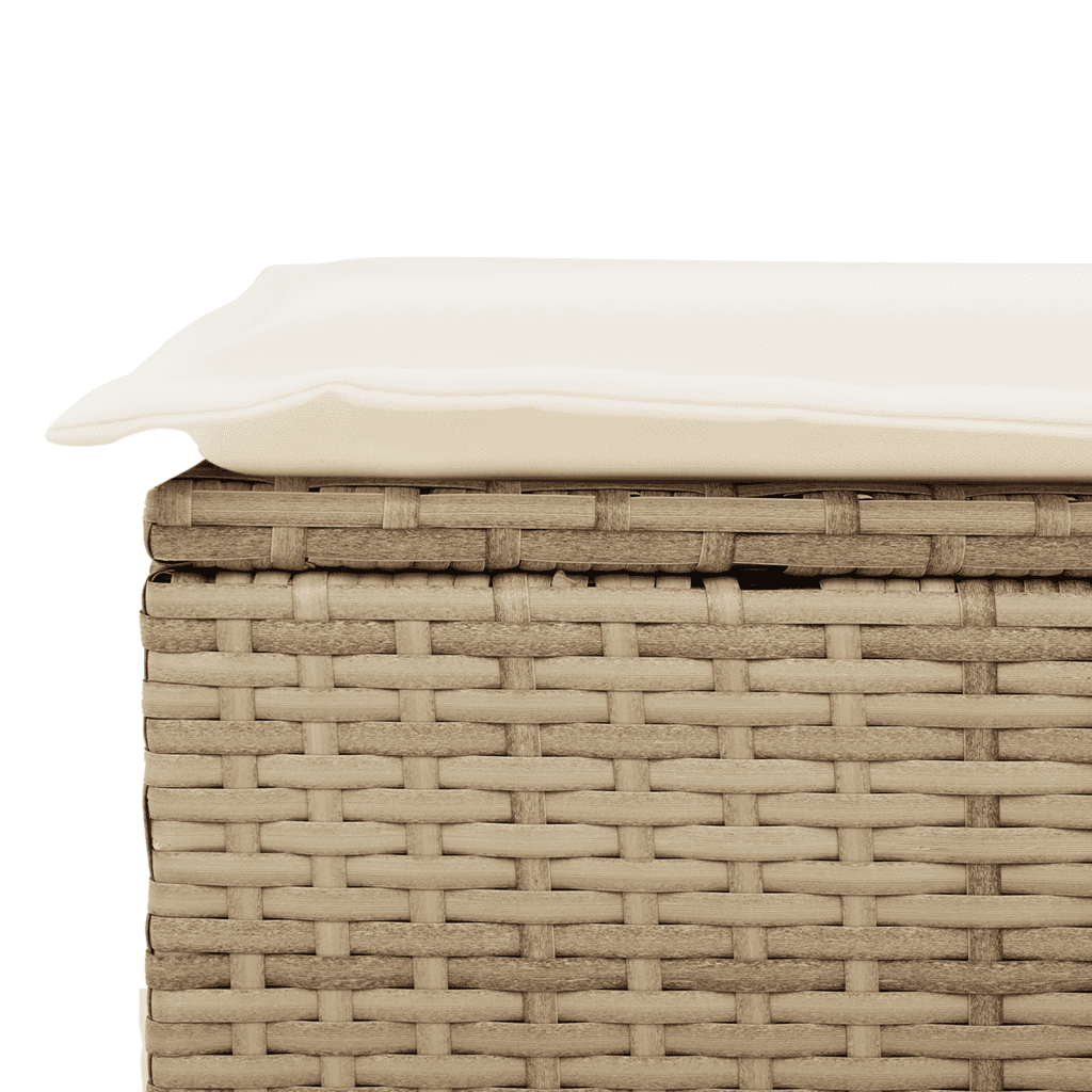 vidaXL 8-tlg. Garten-Sofagarnitur mit Kissen Beige Poly Rattan