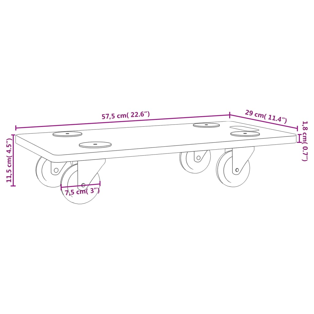 vidaXL Rollbretter 6 Stk. Rechteckig Holzwerkstoff