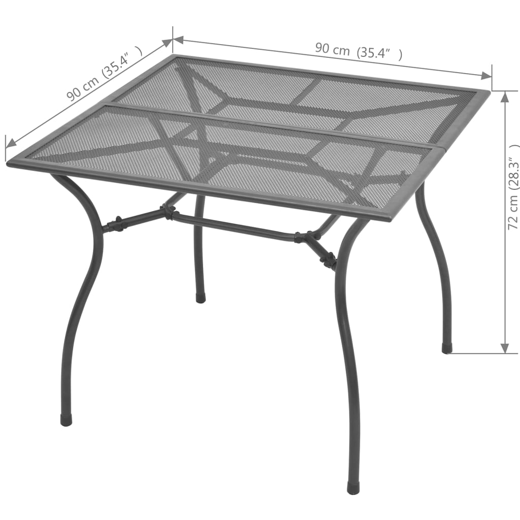 vidaXL 3-tlg. Garten-Essgruppe Stahl Anthrazit