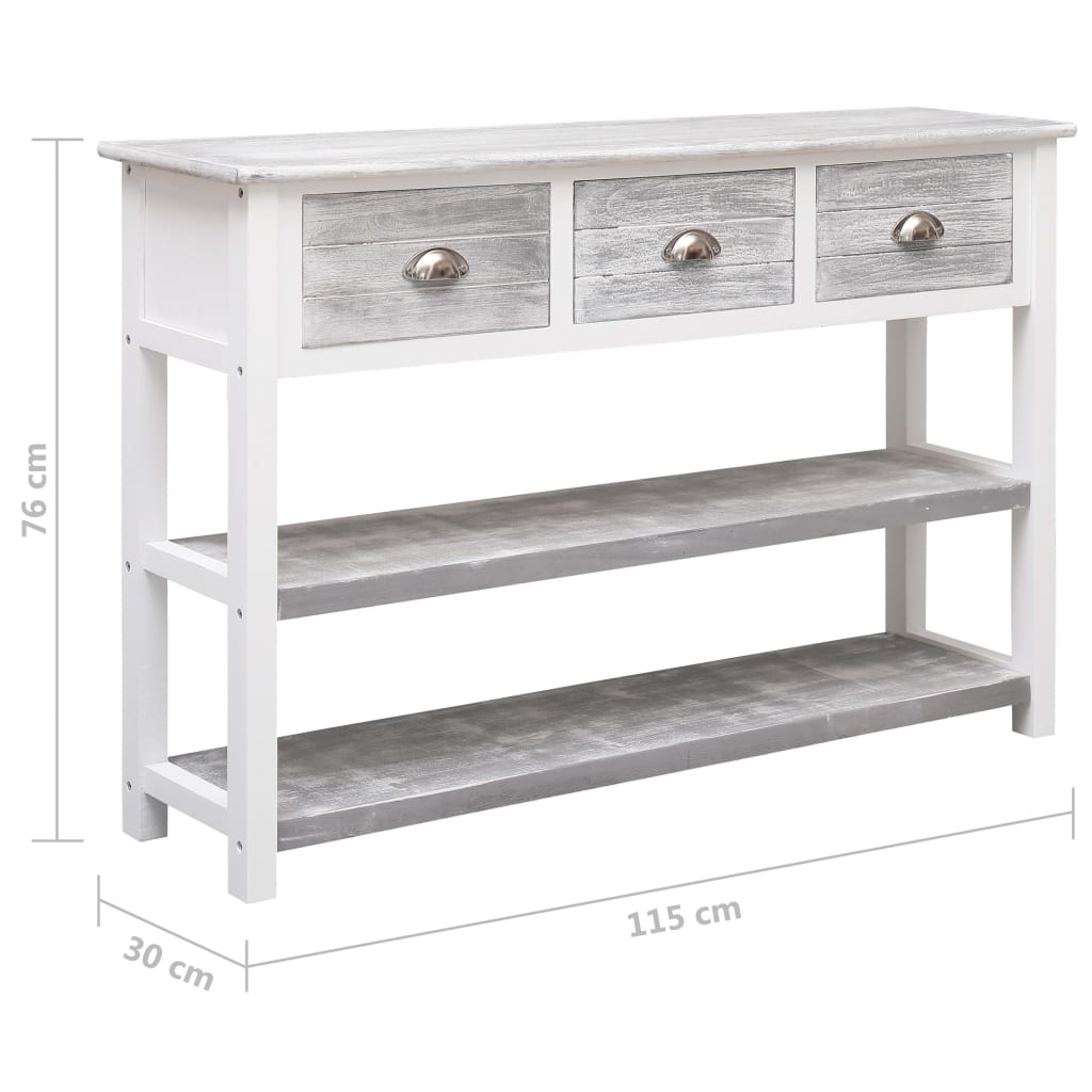 vidaXL Sideboard Antik-Grau 115x30x76 cm Holz