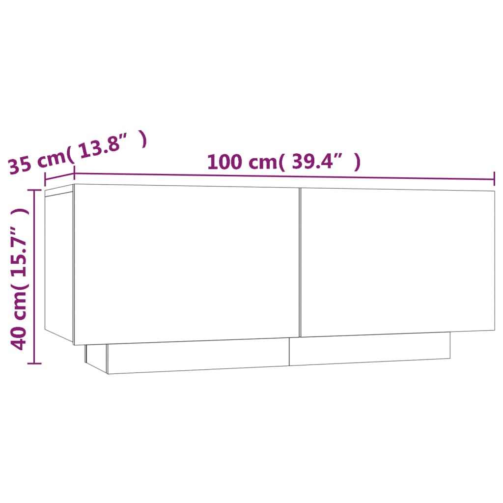 vidaXL TV-Schrank Grau Sonoma 100x35x40 cm Holzwerkstoff