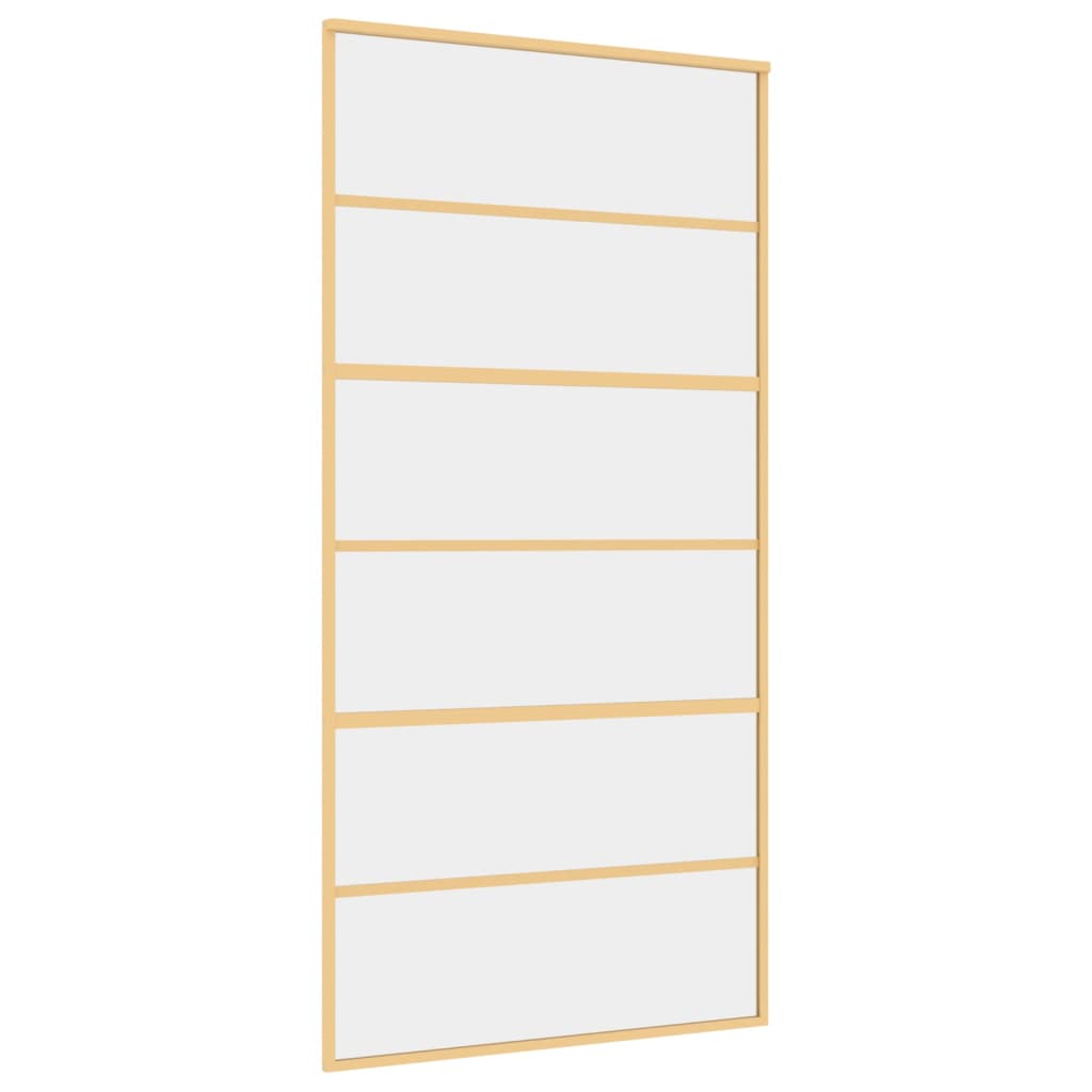 vidaXL Schiebetür Golden 102,5x205 cm ESG-Klarglas und Aluminium