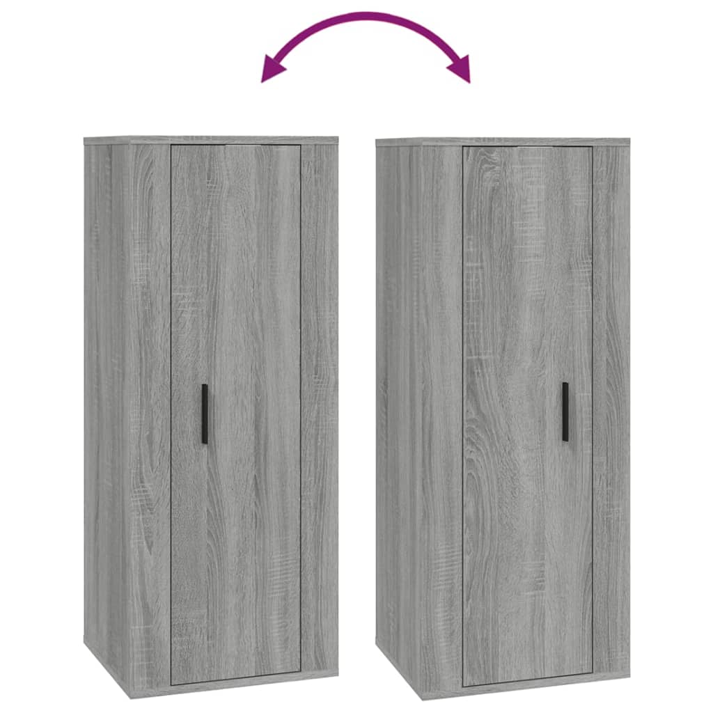 vidaXL 4-tlg. TV-Schrank-Set Grau Sonoma Holzwerkstoff