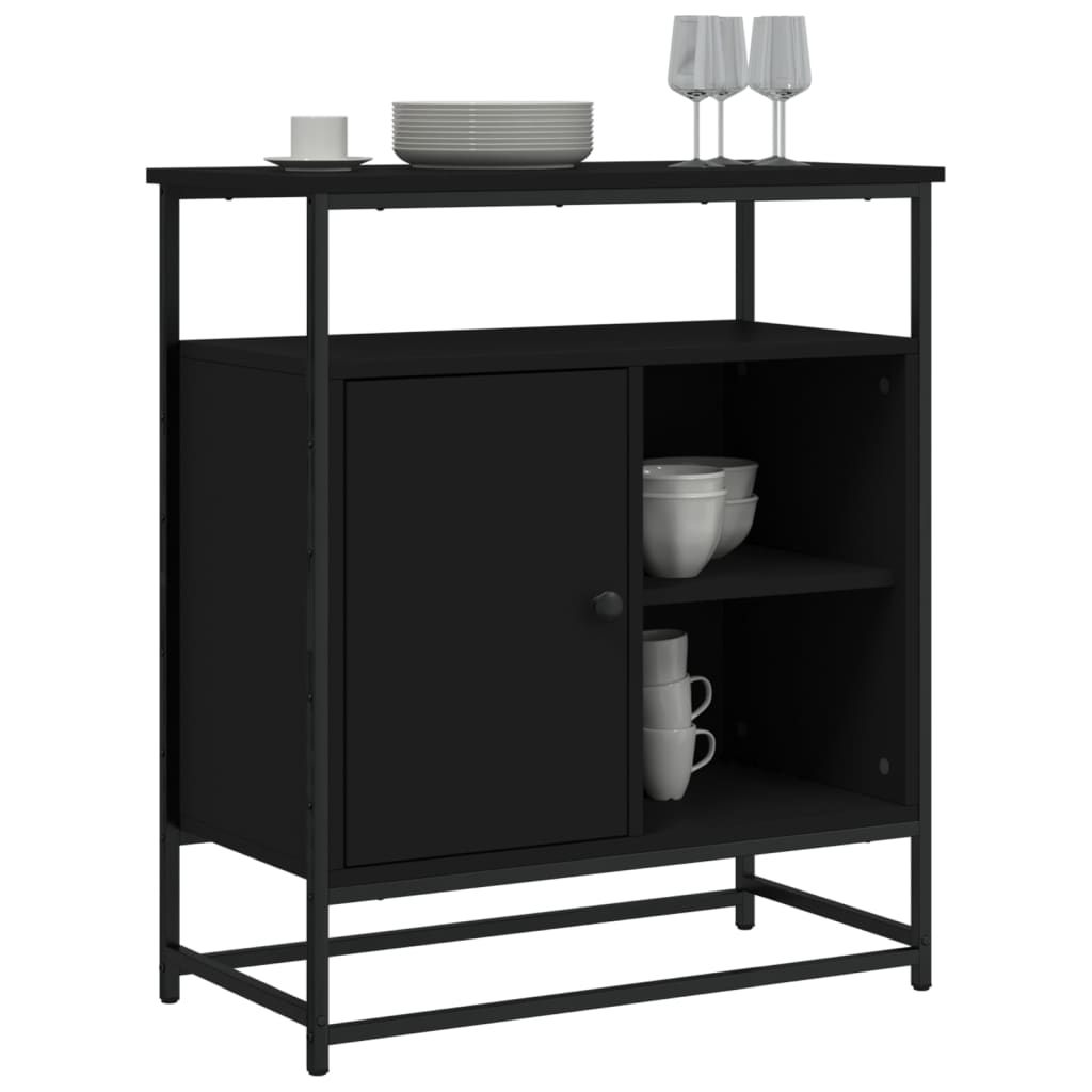 vidaXL Sideboard Schwarz 69x35x80 cm Holzwerkstoff