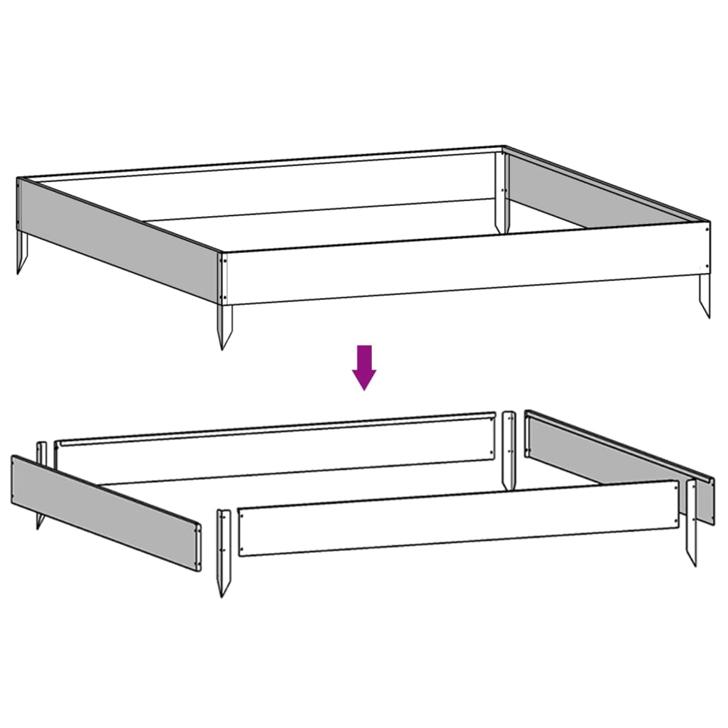 vidaXL Hochbeet 100x100x18,5 cm Cortenstahl