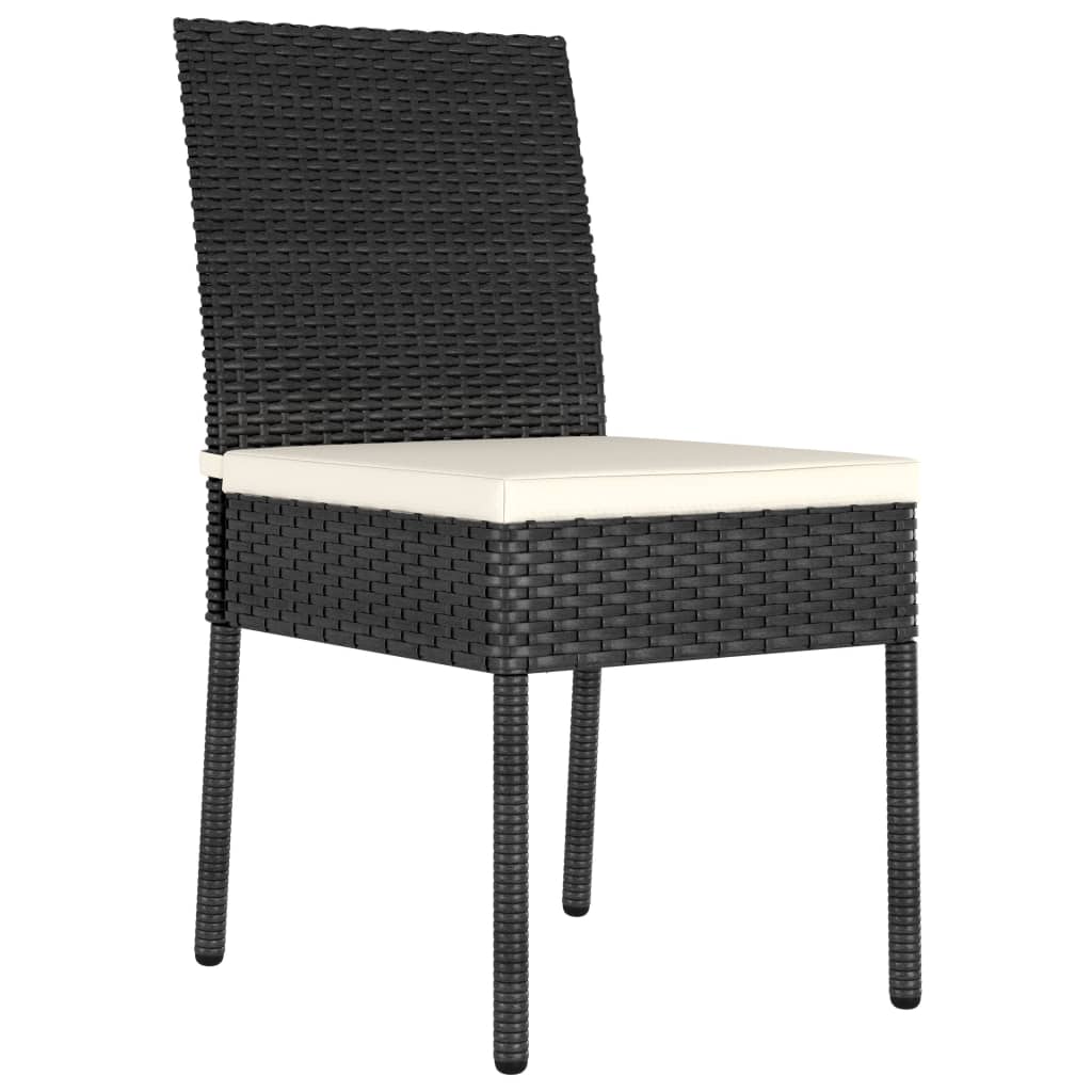 vidaXL 5-tlg. Garten-Essgruppe Poly Rattan Schwarz