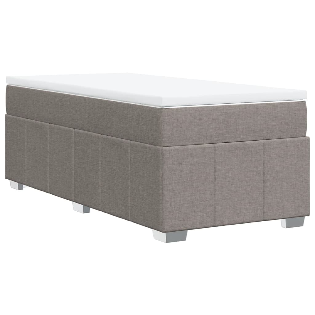 vidaXL Boxspringbett mit Matratze Taupe 90x190 cm Stoff