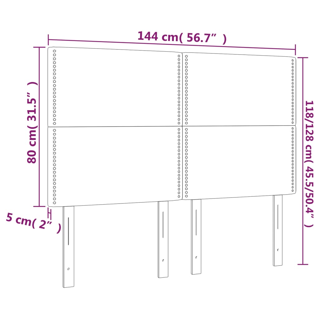 vidaXL Kopfteile 4 Stk. Taupe 72x5x78/88 cm Stoff