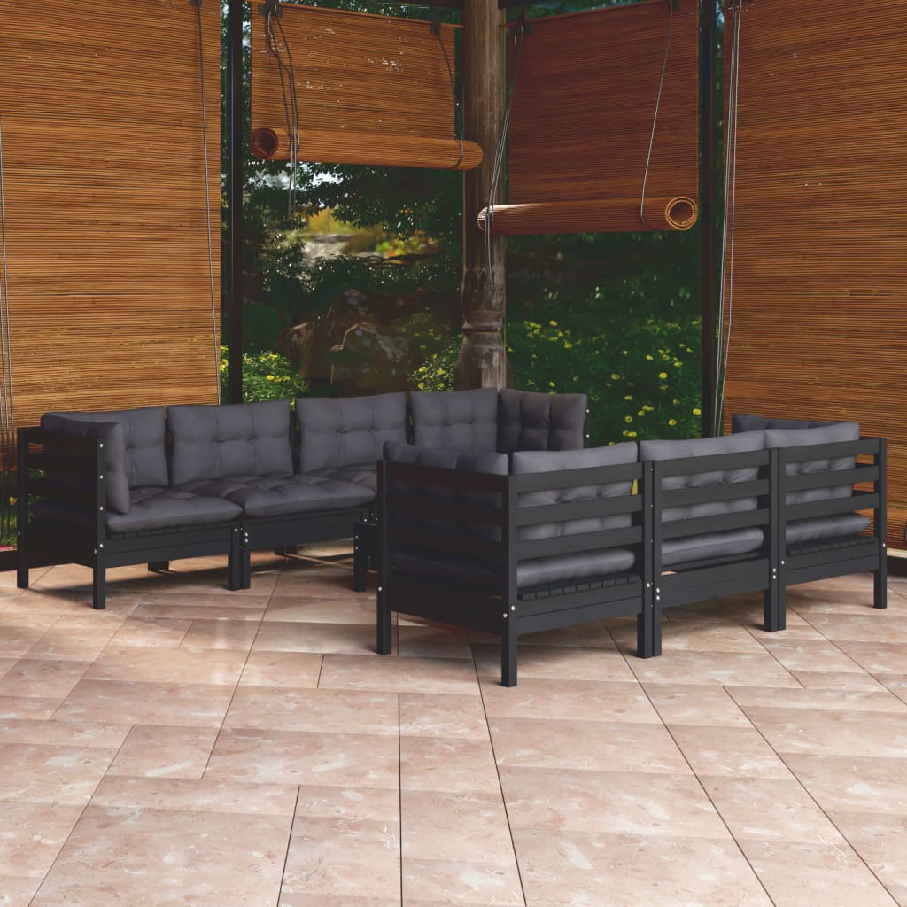 vidaXL 8-tlg. Garten-Lounge-Set mit Kissen Massivholz Kiefer