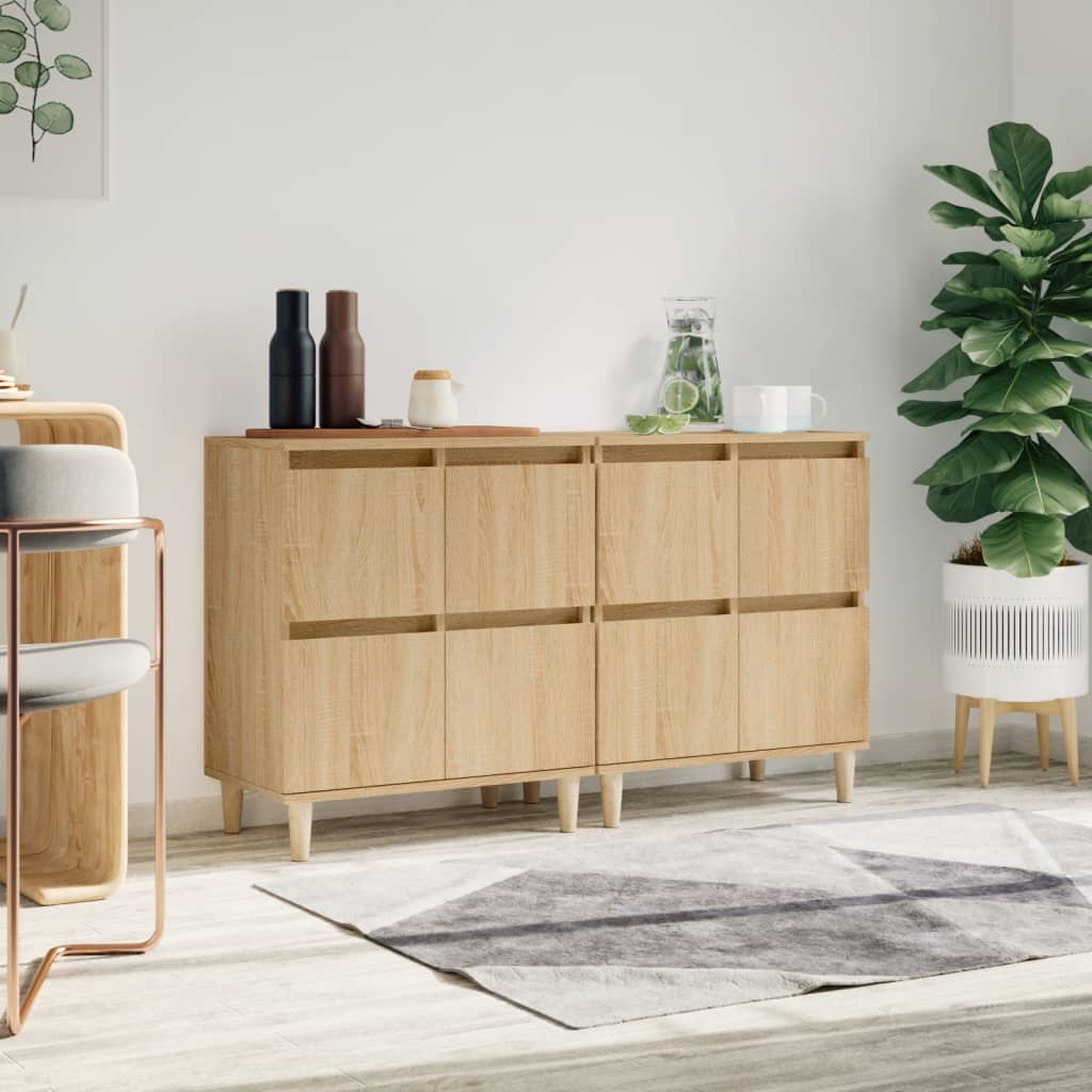 vidaXL Sideboards 2 Stk. Sonoma-Eiche 60x35x70 cm Holzwerkstoff