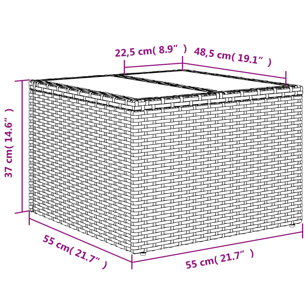 vidaXL 11-tlg. Garten-Sofagarnitur mit Kissen Schwarz Poly Rattan