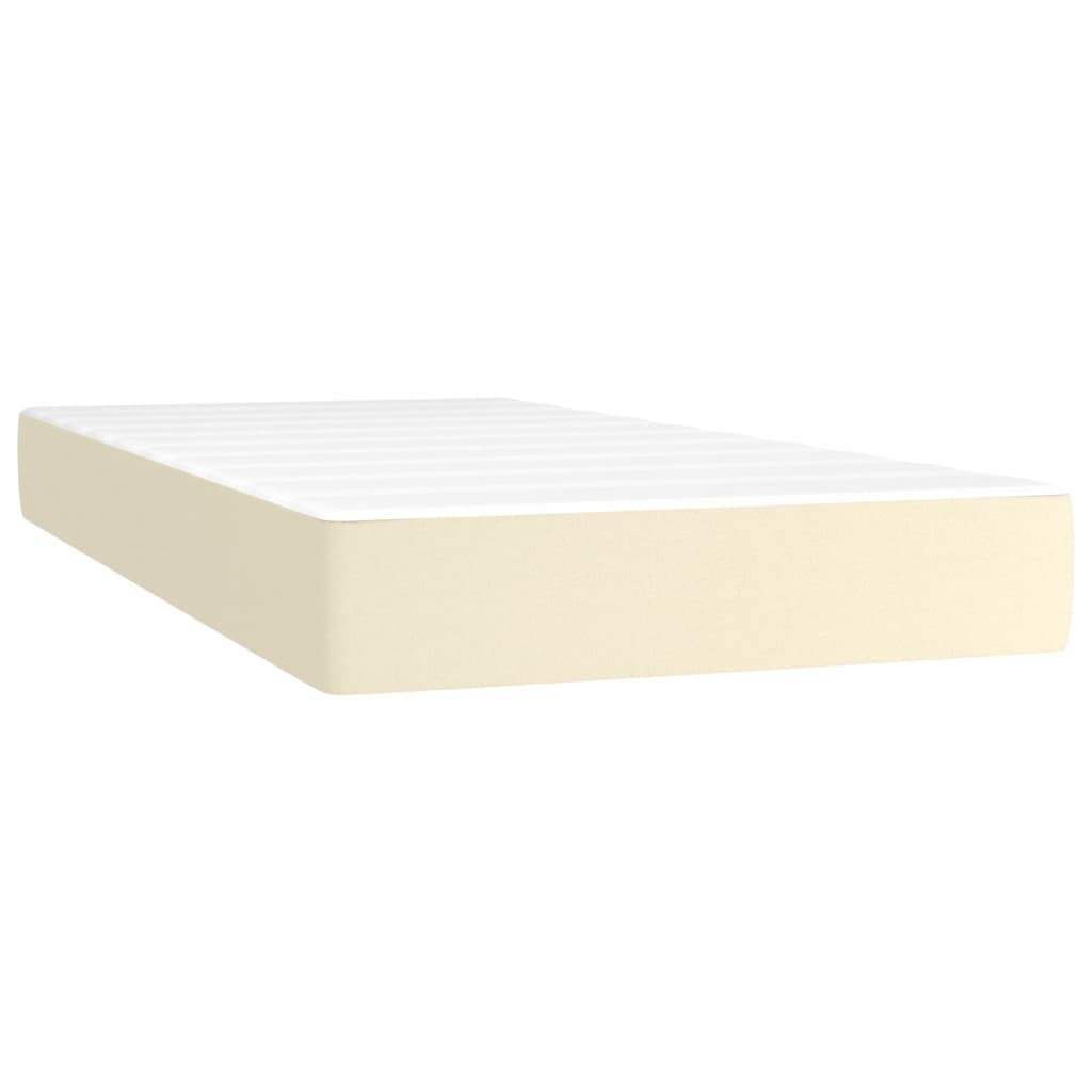 vidaXL Boxspringbett mit Matratze Creme 200x200 cm Kunstleder