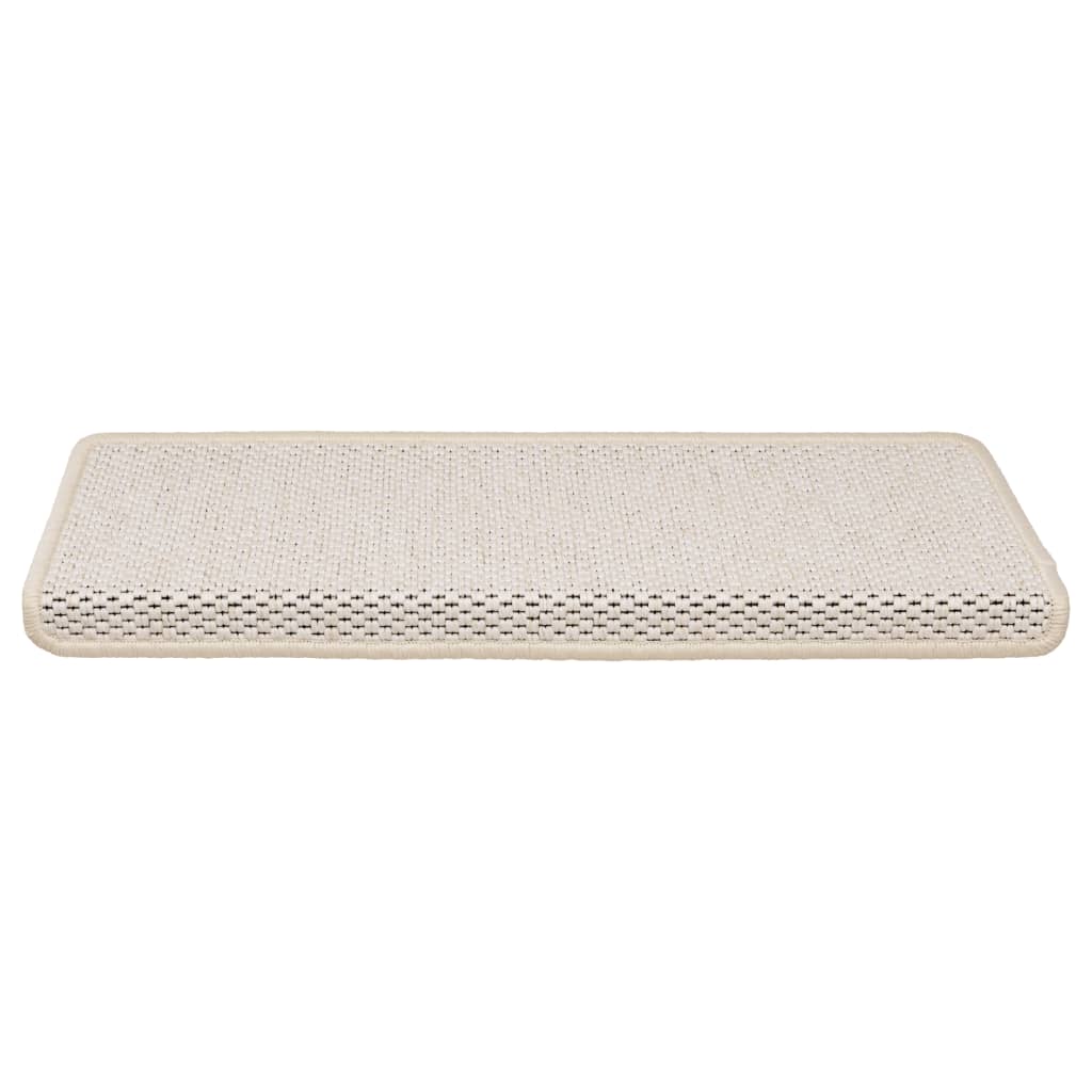 vidaXL Treppenmatten Selbstklebend Sisal-Optik 15 Stk. 65x21x4cm Creme