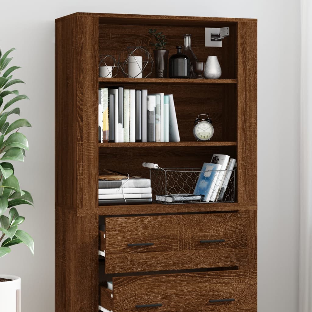 vidaXL Highboard Braun Eichen-Optik Holzwerkstoff